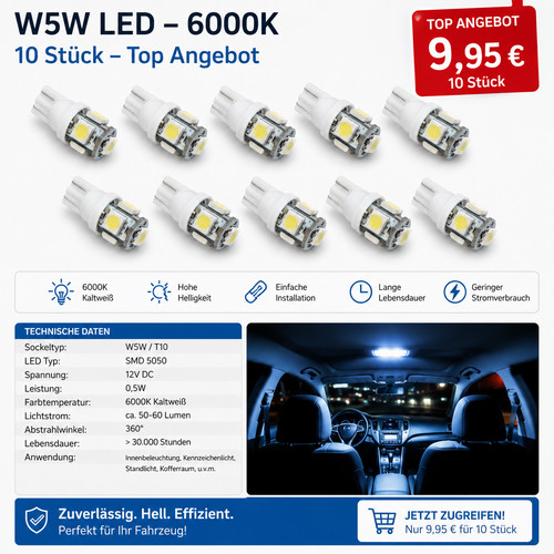 T10 12v led lampe smd - x,